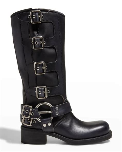 miu miu silver boots|miu leather boots.